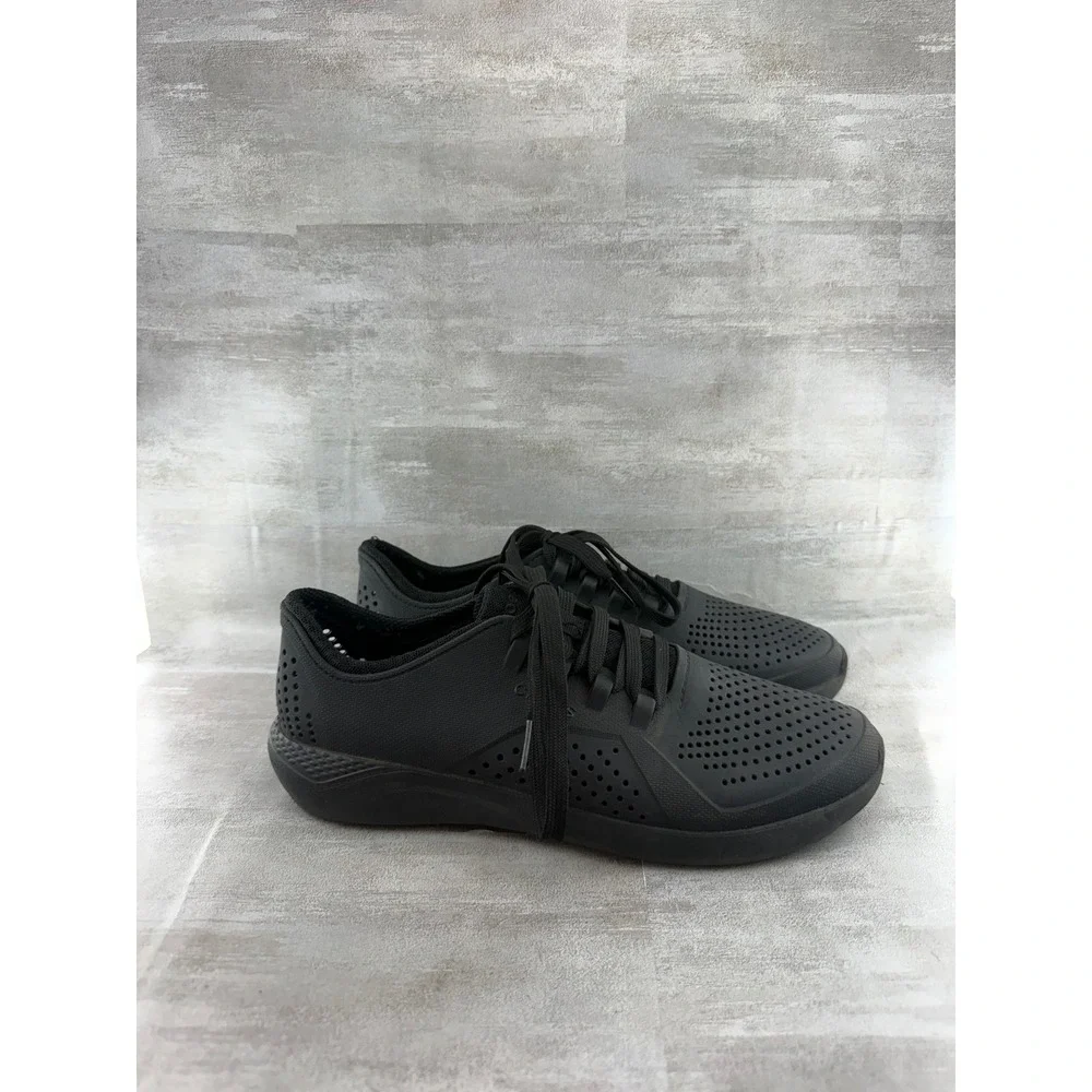 Crocs LiteRide Pacer Men Black Lace Up Sneakers 204967 Size 9
